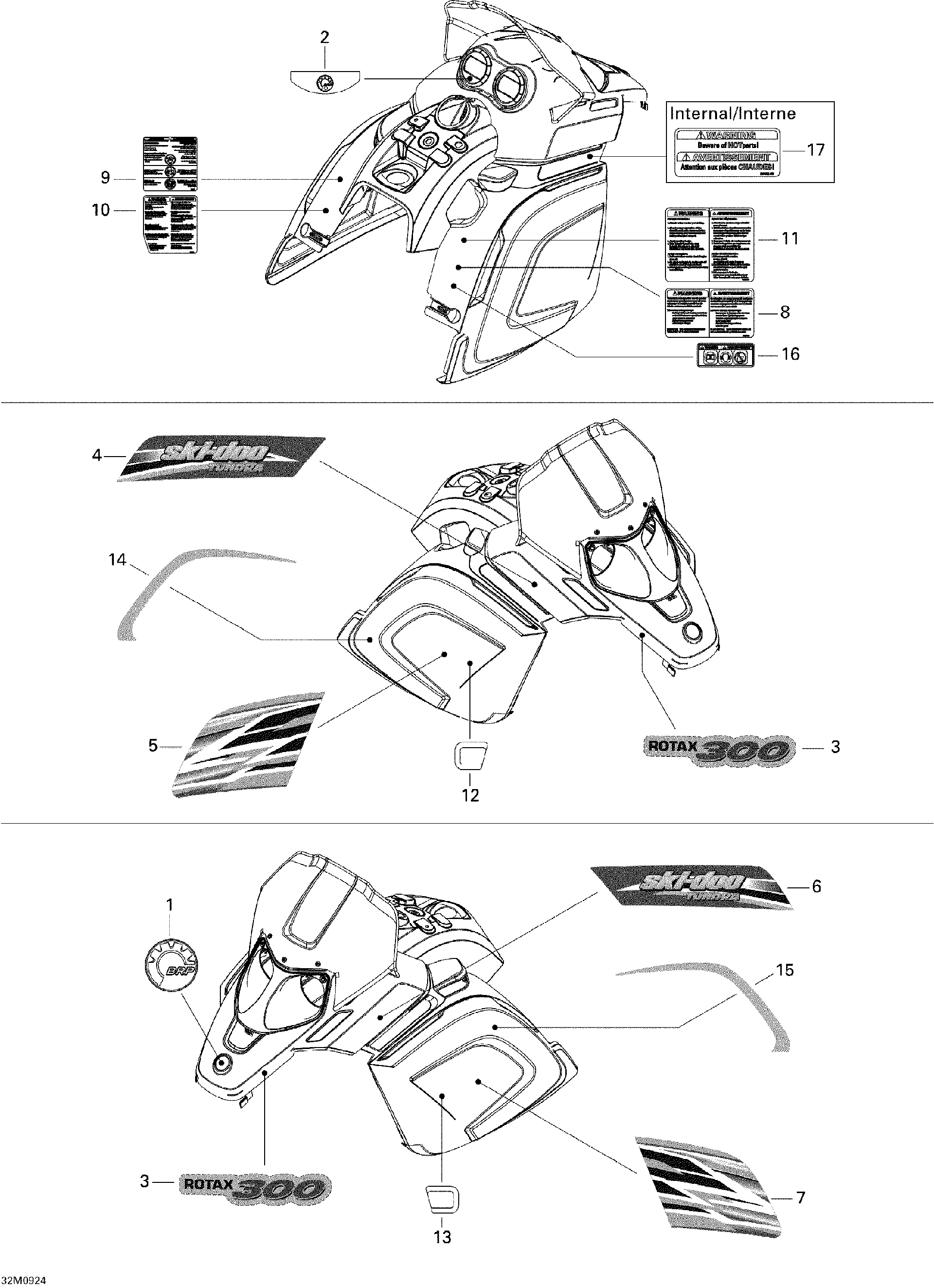 Fits 2008-2009 Ski-Doo Skandic Tundra / Skandic Tundra LT 550F RH SIDE Decal, OEM Part # 516003399 - schematic diagram