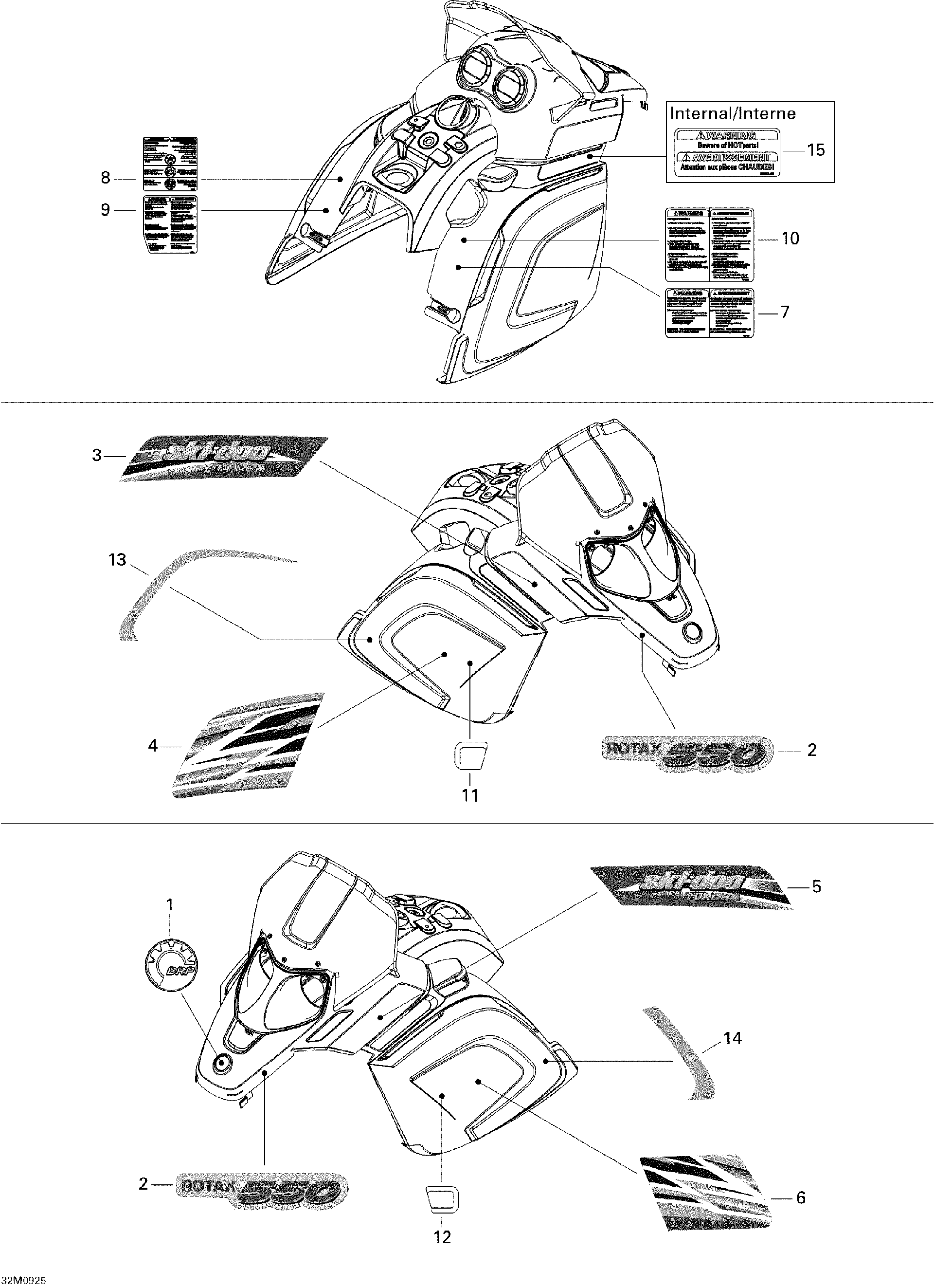 Fits 2008-2009 Ski-Doo Skandic Tundra LT 550F LH SIDE Decal, OEM Part # 516003401 - schematic diagram