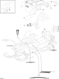 Fits 2008 Ski-Doo Skandic SUV 600HO SDI Decal HOOD, OEM Part # 516003411 - schematic diagram