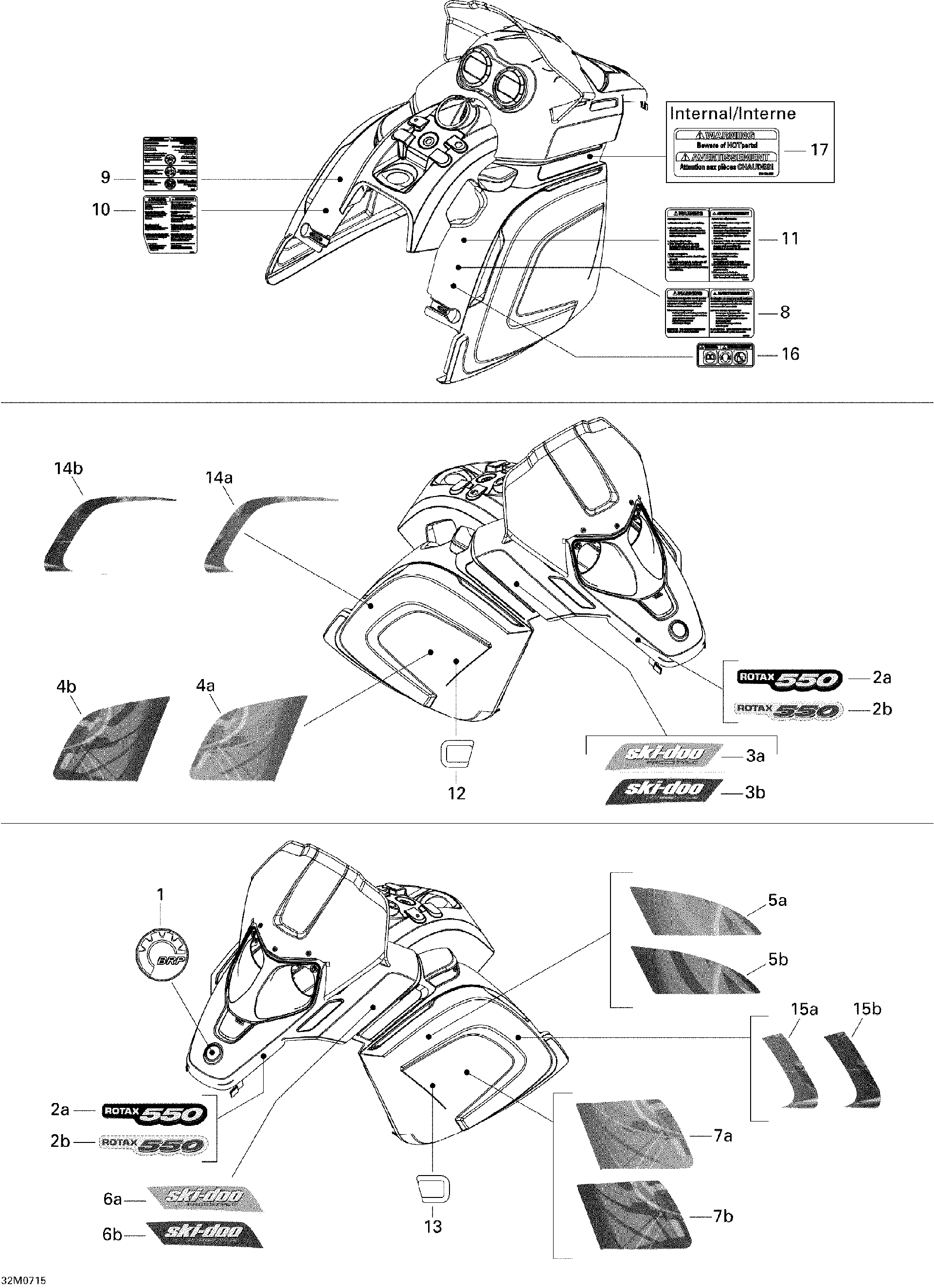 Fits 2008 Ski-Doo Freestyle Back Country 550F / Freestyle PARK 550F Decal External SIDE LH, OEM Part # 516003432 - schematic diagram