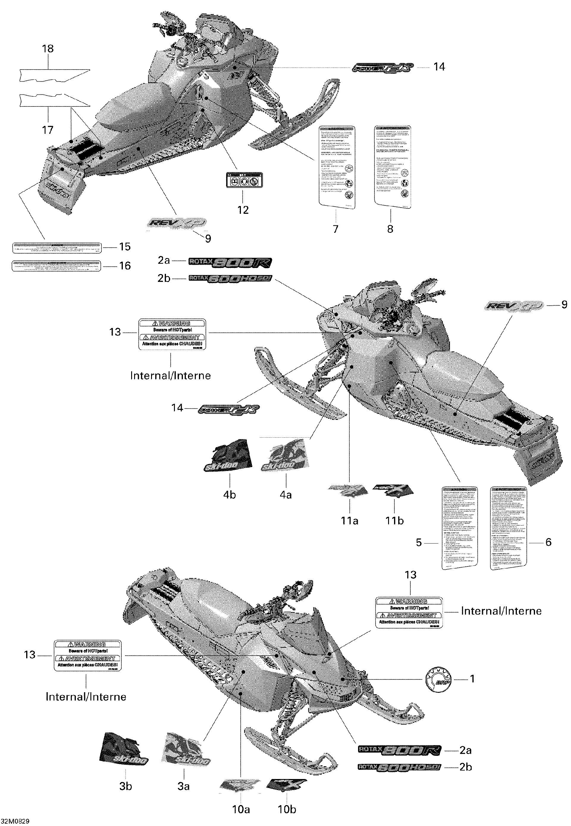 Fits 2008 Ski-Doo MX Z X 600 HO SDI / MX Z X 800R Lower Decal LH, OEM Part # 516003460 - schematic diagram
