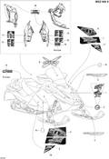 Fits 2008-2009 Ski-Doo MX Z 550X Lower SIDE Decal RH, OEM Part # 516003528 - schematic diagram