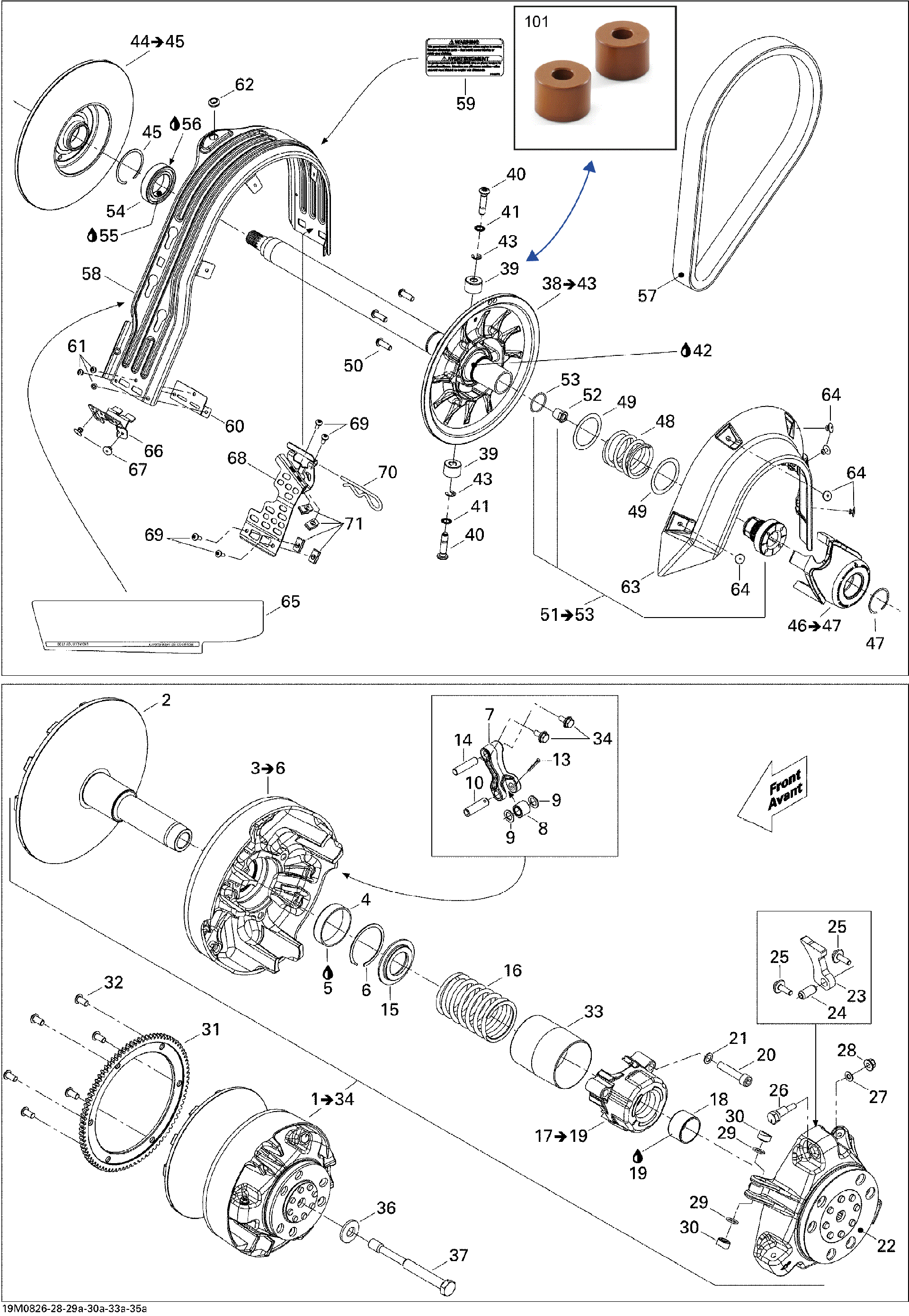 Fits 2008-2009 Ski-Doo MX Z TNT 600 H.O. E-TEC (MJ9A / GSX LTD 800R Label, OEM Part # 516003601 - schematic diagram