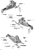 Fits 2009 Ski-Doo Summit 50TH Anniversary RH Frame Decal REV XP 154", OEM Part # 516003684 - schematic diagram
