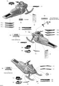 Fits 2009 Ski-Doo Summit X 600 H.O. E-TEC RH HOOD Decal Point, OEM Part # 516003702 - schematic diagram