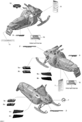 Fits 2009 Ski-Doo GSX Limited 4-TEC Lower SIDE Decal RH, OEM Part # 516003717 - schematic diagram