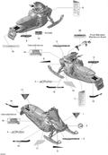 Fits 2009 Ski-Doo MX Z 50TH Anniversary / Summit 50TH Anniversary RH Lower Decal, OEM Part # 516003755 - schematic diagram