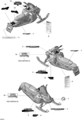 Fits 2009 Ski-Doo GSX Sport 500SS LH Frame Decal, OEM Part # 516003770 - schematic diagram