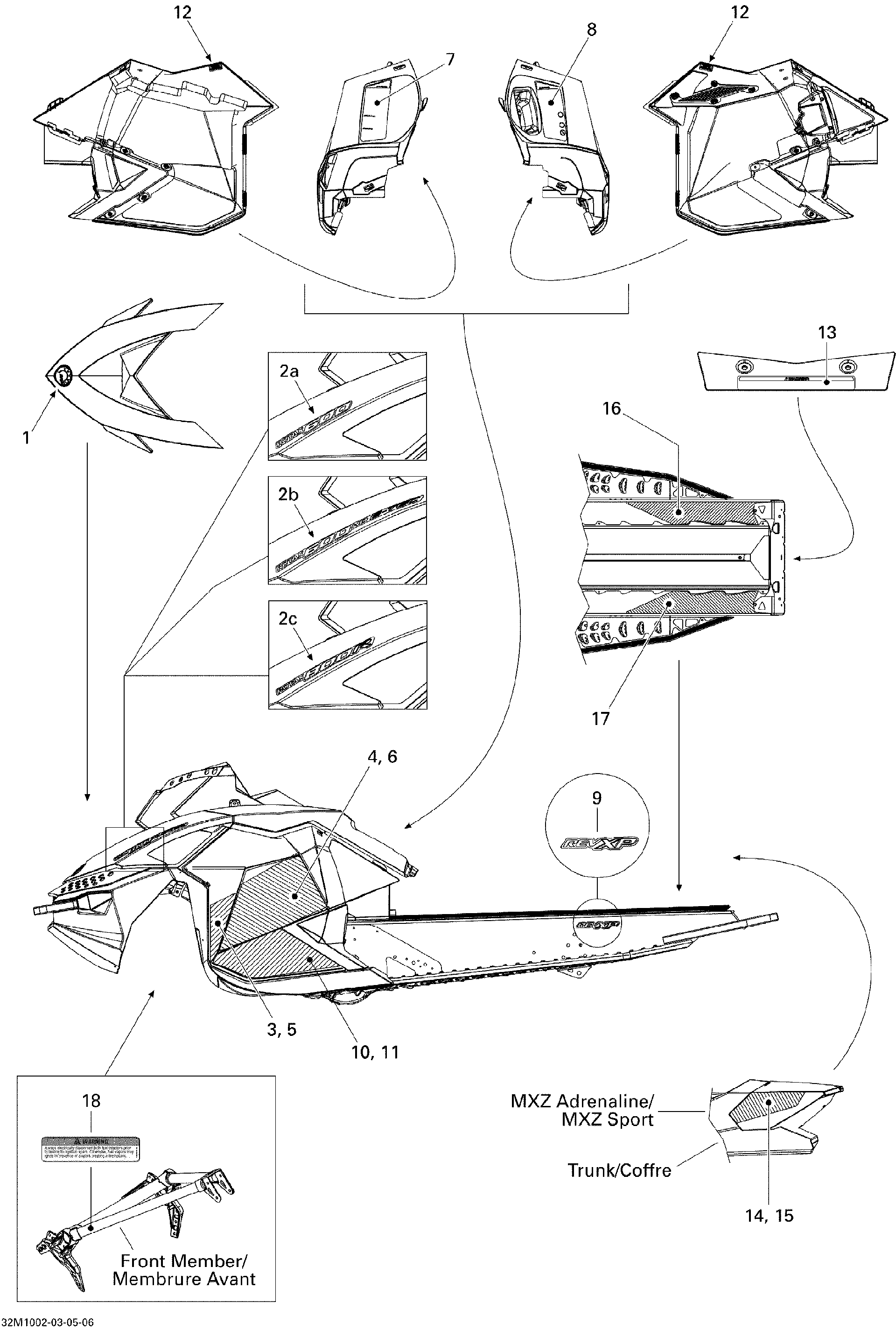 Fits 2010 Ski-Doo MX Z X 600HO ETEC / MX Z X 800R ETEC RH SIDE Decal, OEM Part # 516004014 - schematic diagram