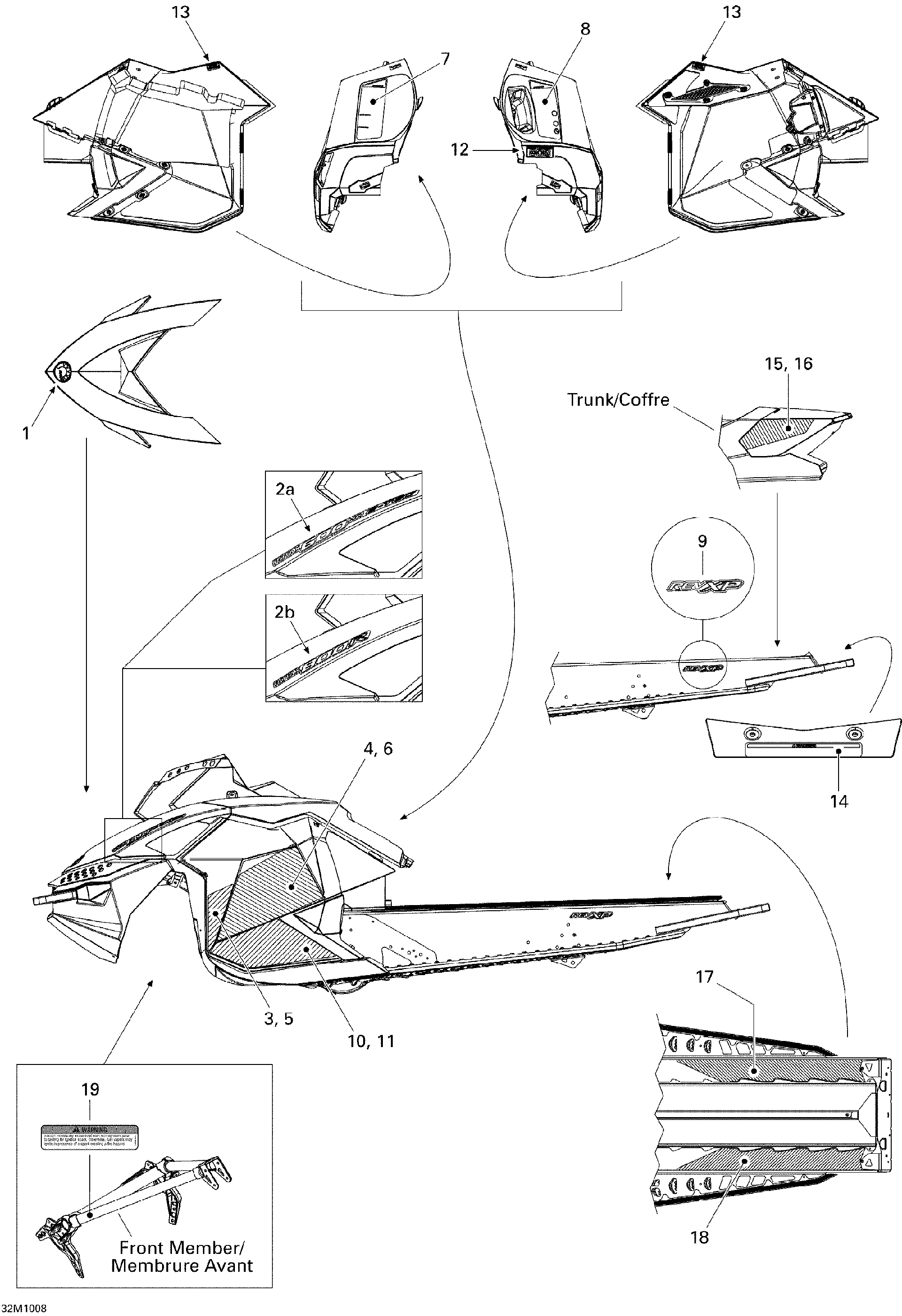 Fits 2010 Ski-Doo Renegade Adrenaline 600HO ETEC / Renegade Adrenaline 800R PTEK RH Lower Decal, OEM Part # 516004053 - schematic diagram