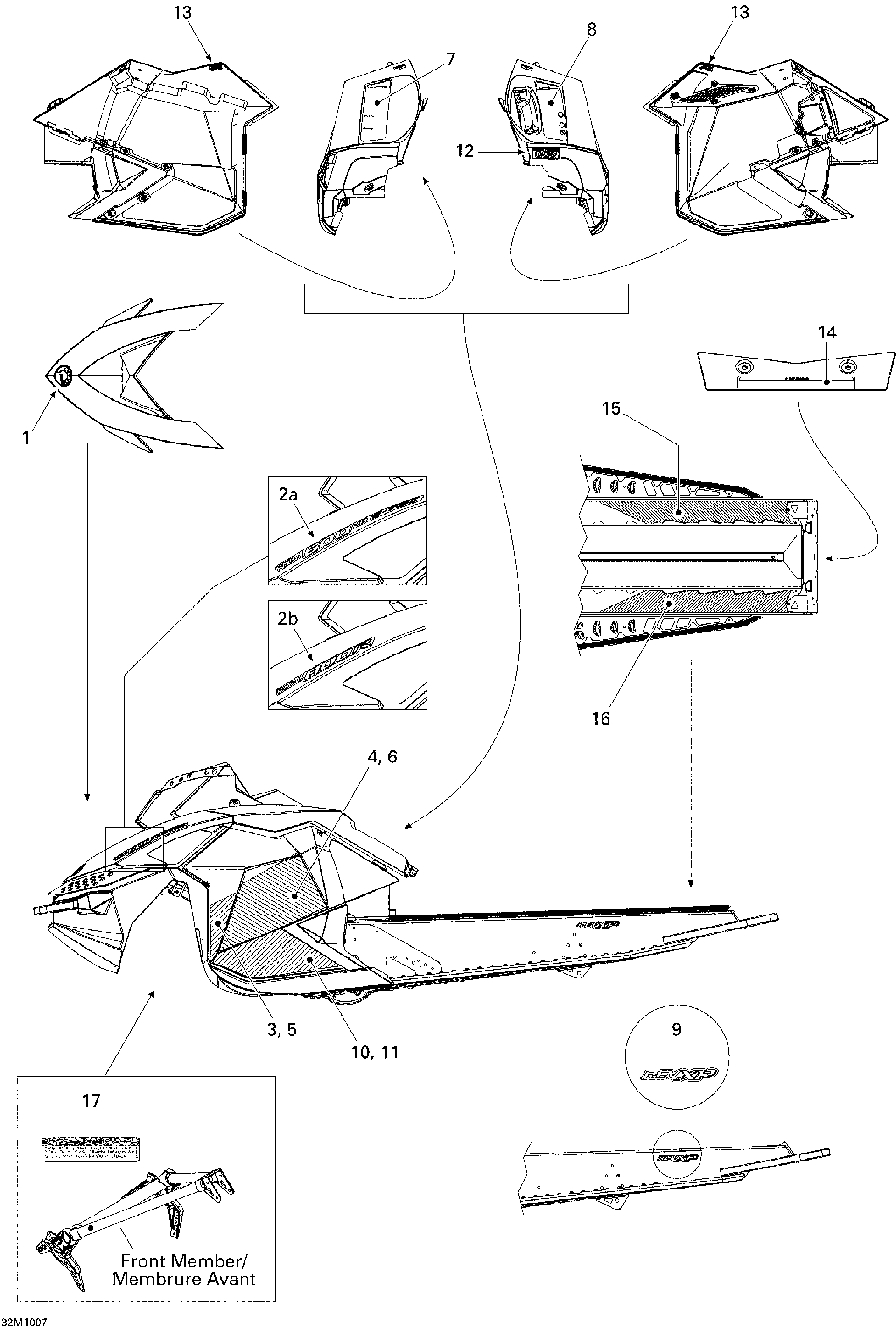 Fits 2010 Ski-Doo Renegade BackCountry X 800R PTEK LH Lower Decal, OEM Part # 516004257 - schematic diagram