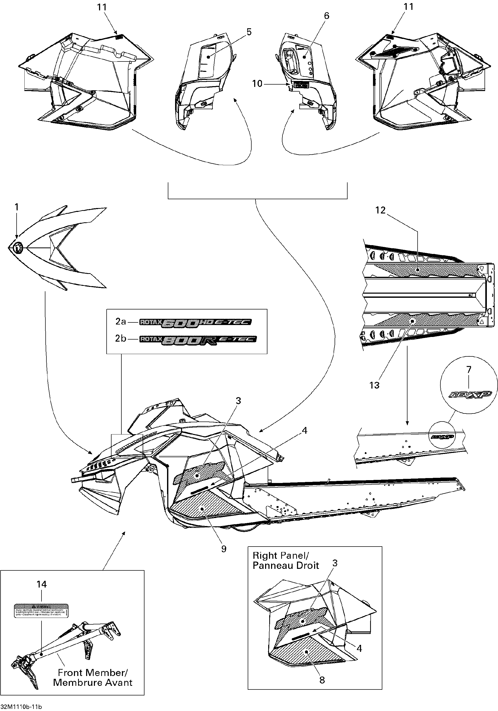 Fits 2011 Ski-Doo Renegade BackCountry Decal Backcountry, OEM Part # 516004508 - schematic diagram