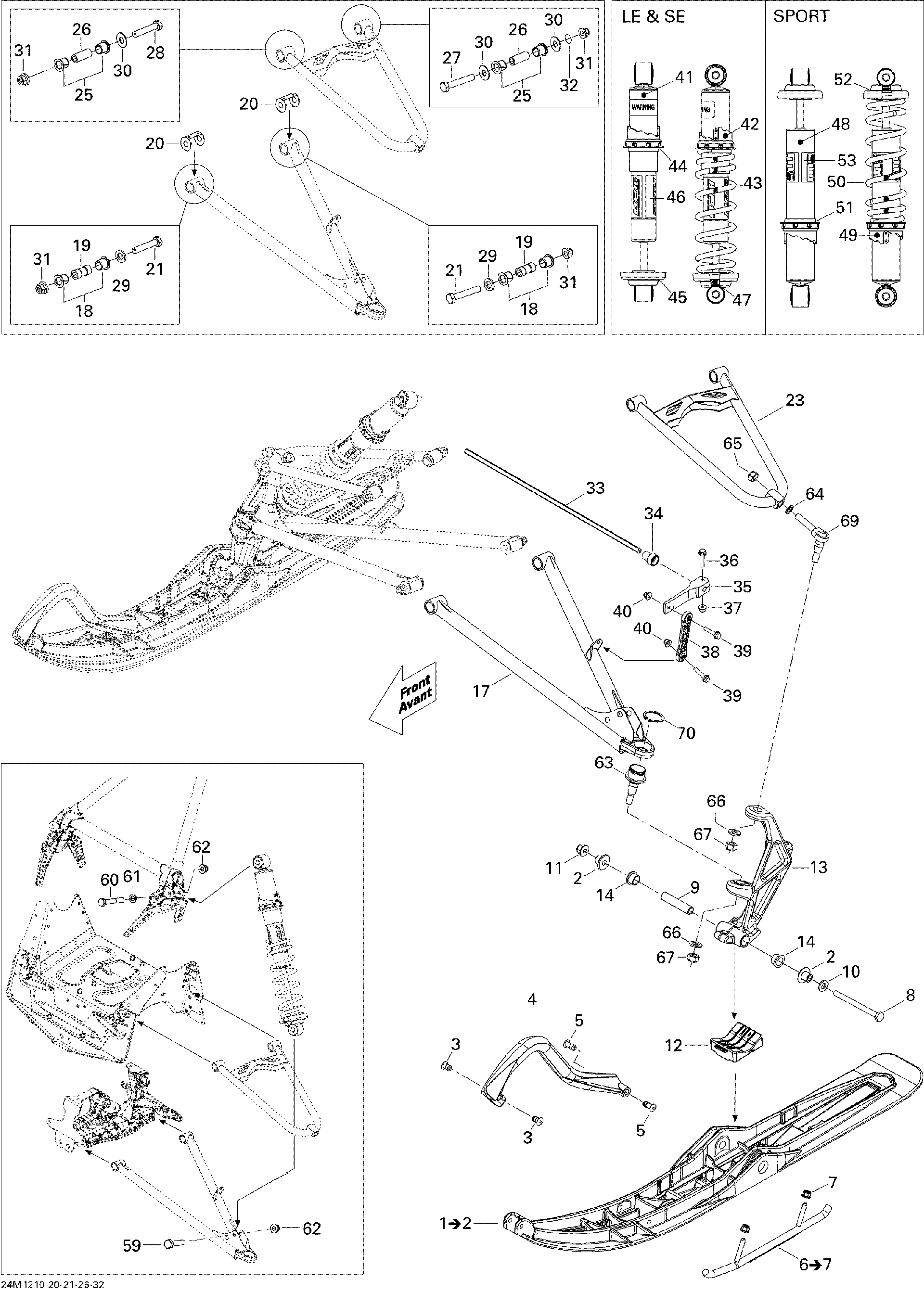 Fits 2011-2012 Ski-Doo Grand Touring LE & SE XR / Grand Touring LE 600HOETEC XR Shock Decal, OEM Part # 516004540 - schematic diagram