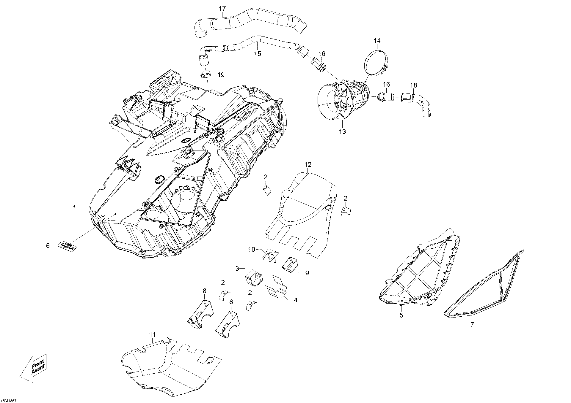 Fits 2011-2015 Ski-Doo Expedition LE 4-TEC / Expedition LE 600 E-TEC Caution Label, AIR Intake, OEM Part # 516004651 - schematic diagram