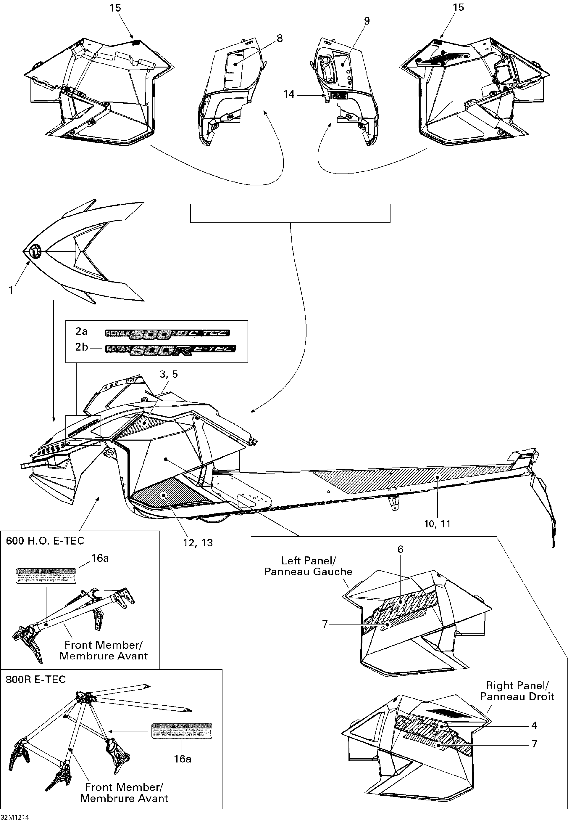 Fits 2012 Ski-Doo Summit SP 600HO E-TEC / Summit SP 800R E-TEC LH Frame Decal REV XP 146", OEM Part # 516004823 - schematic diagram