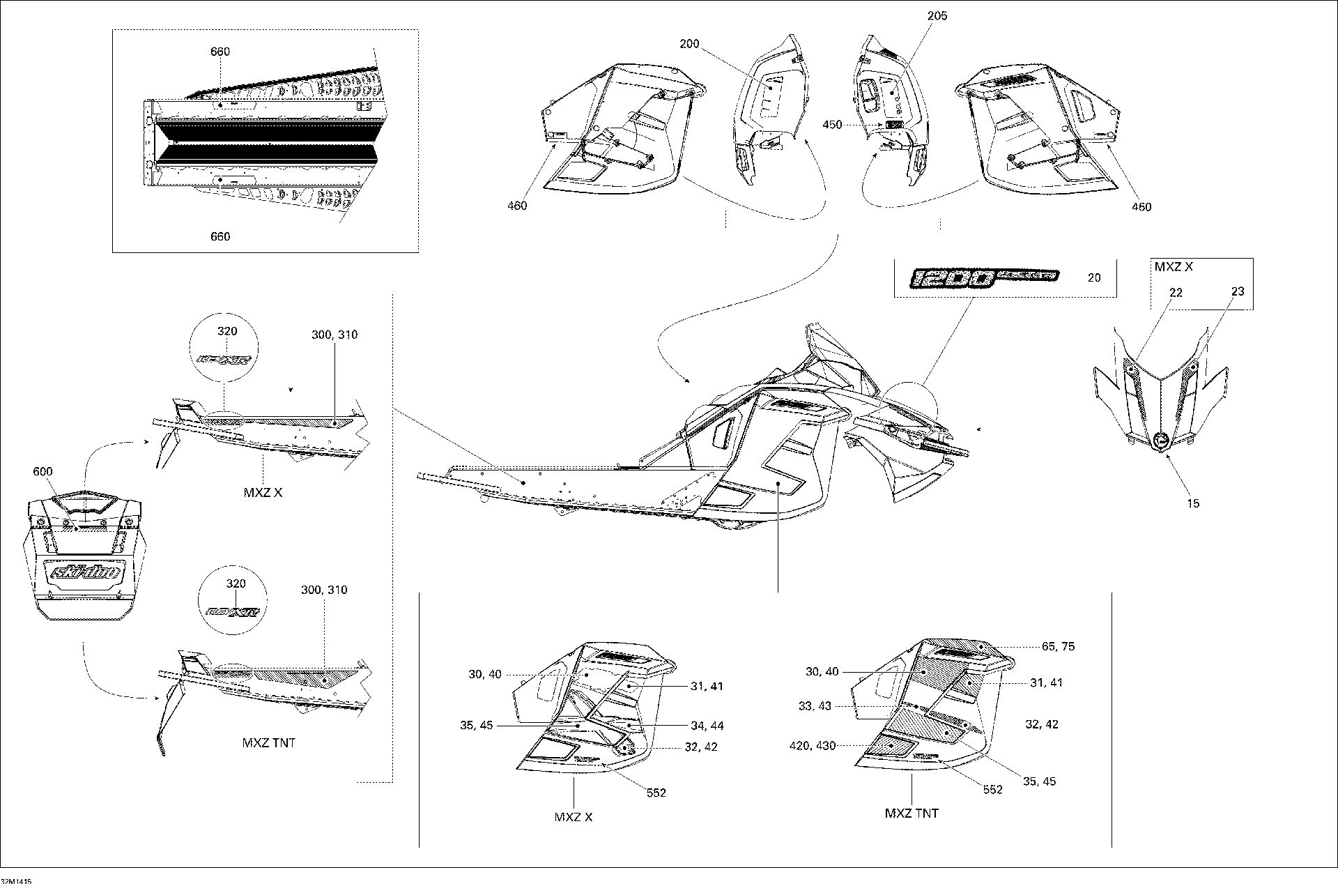 Fits 2013-2014 Ski-Doo MXZ TNT 12004TEC XR / MXZ X & TNT XR LH Decal, OEM Part # 516005567 - schematic diagram