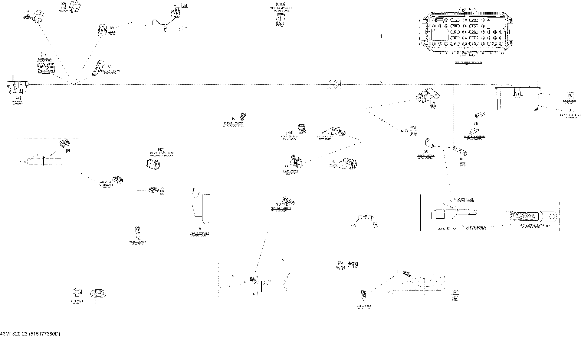 Fits 2013 Ski-Doo GRAND TOURING LE & SE XR / GSX LE & SE XR Relay FUSE Decal, OEM Part # 516005571 - schematic diagram