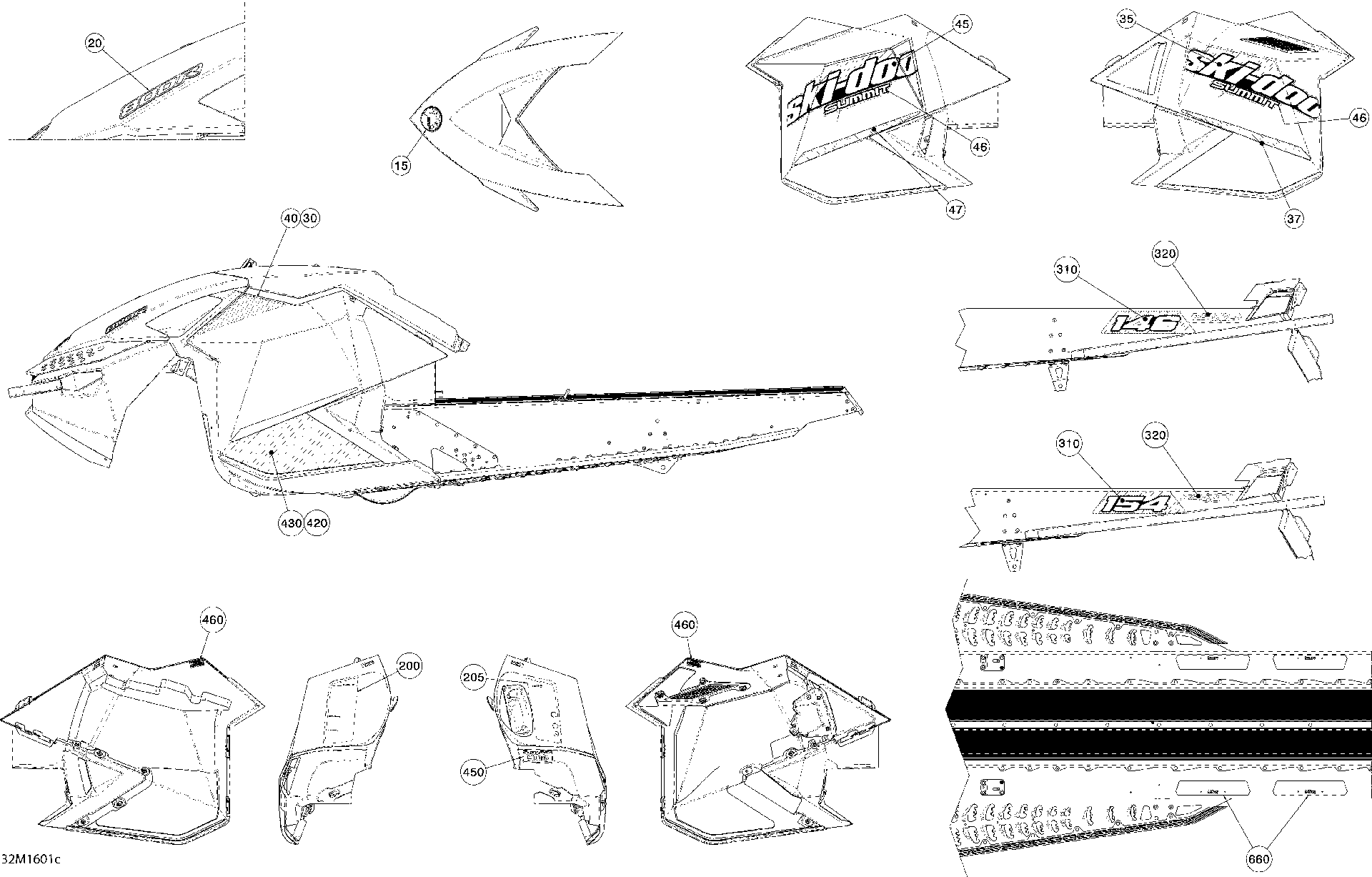 Fits 2014-2016 Ski-Doo SUMMIT 800R P-TEK / Summit Sport 800RPTEK XP154 HOOD Decal, Rotax 800R, OEM Part # 516006041 - schematic diagram