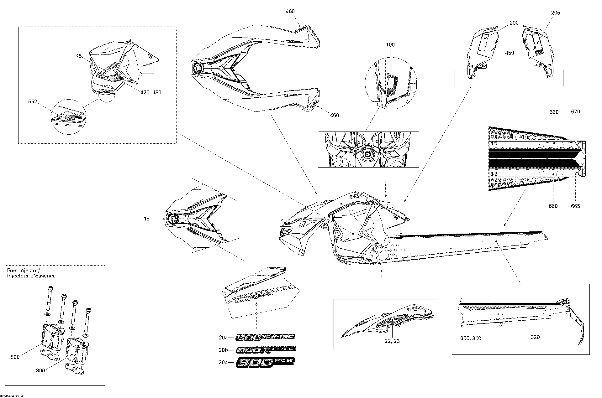 Fits 2014 Ski-Doo RENEGADE ADRENALINE 600HOE XS LH Frame Decal, OEM Part # 516006242 - schematic diagram