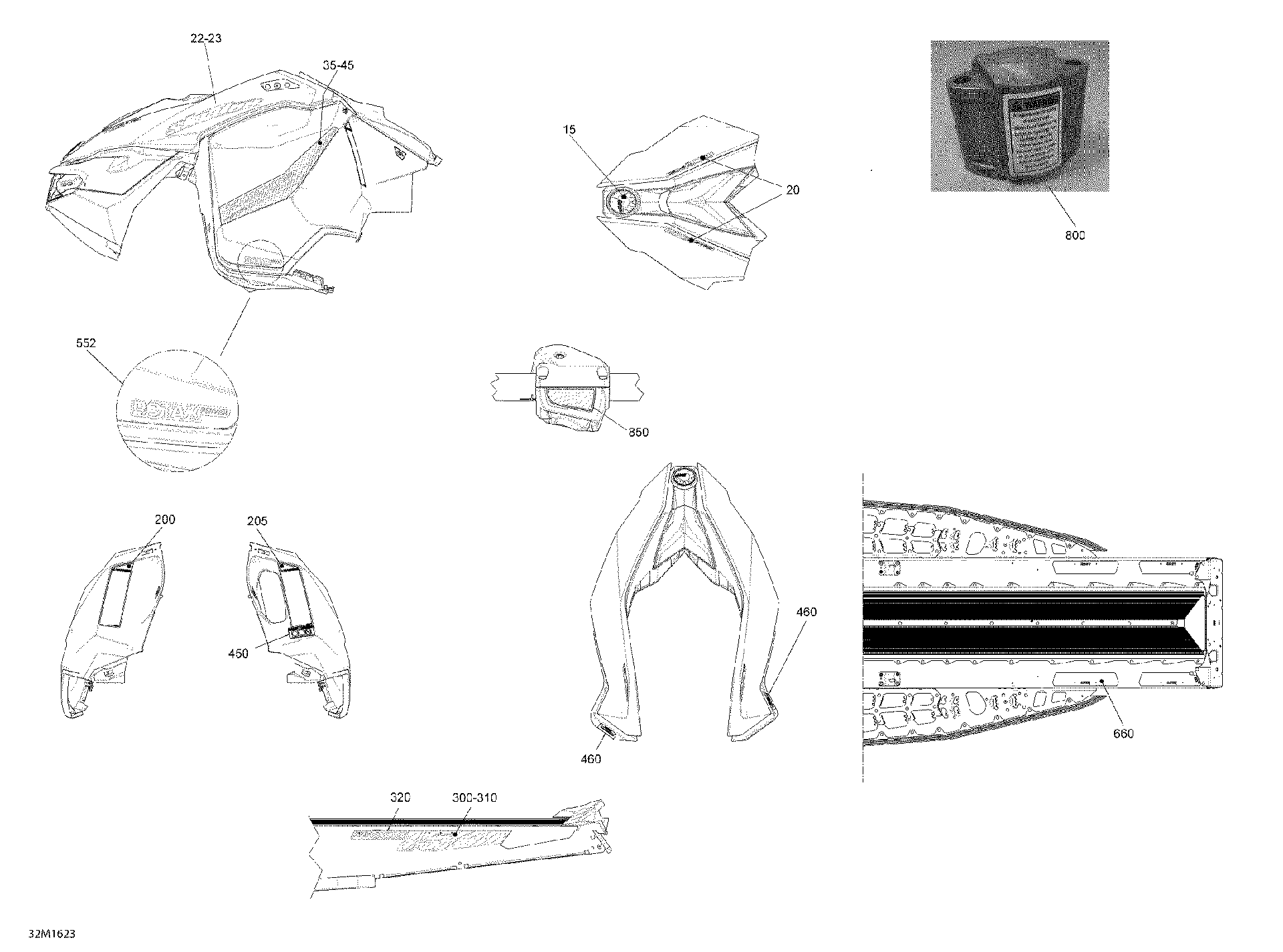 Fits 2015-2016 Ski-Doo SUMMIT 600HO E-TEC / SUMMIT 800R E-TEC LH SIDE Decal, Summit, OEM Part # 516006596 - schematic diagram