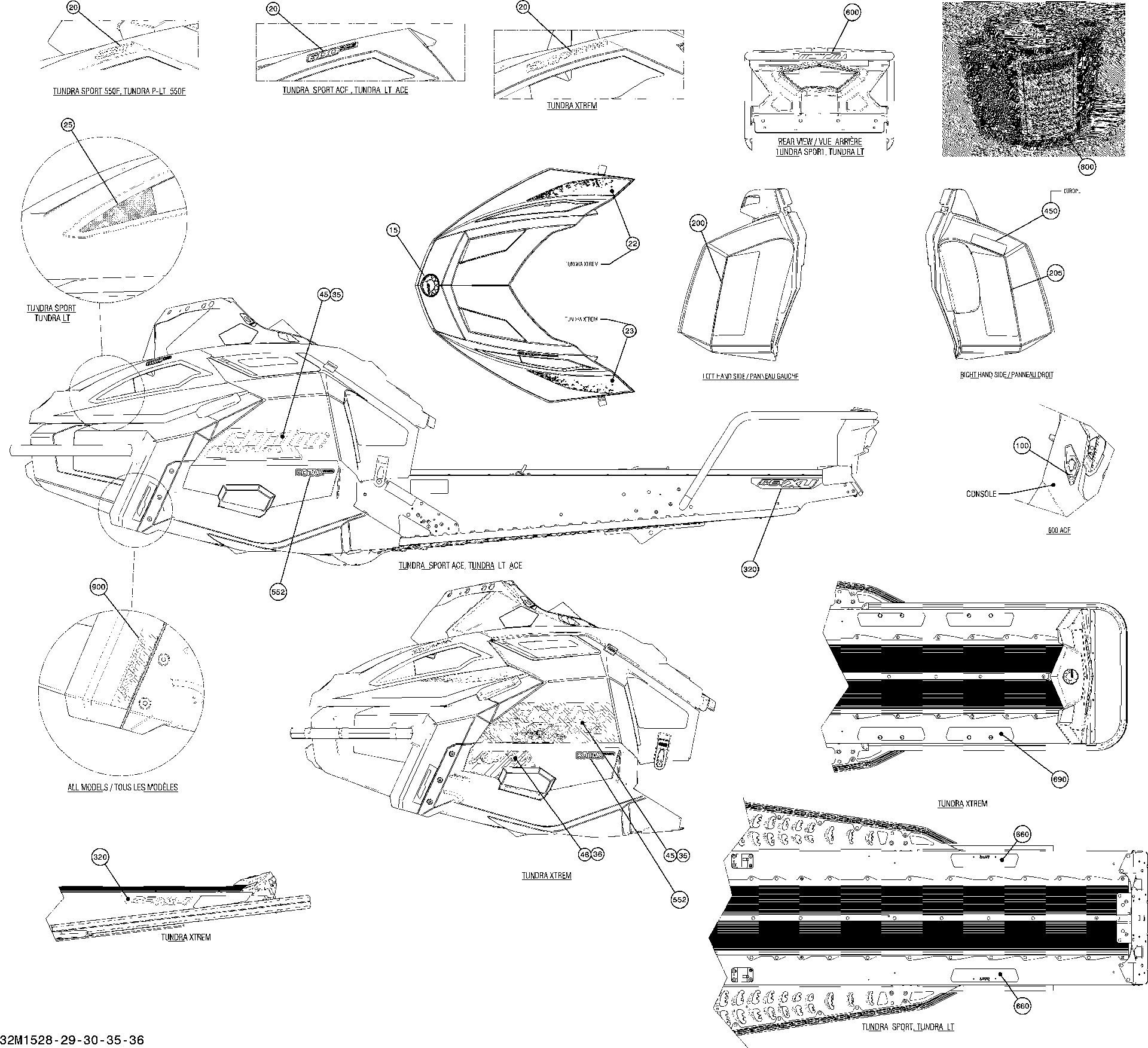 Fits 2015 Ski-Doo Tundra Xtreme 600HOETEC XU-154 Decal REV XU, OEM Part # 516006770 - schematic diagram