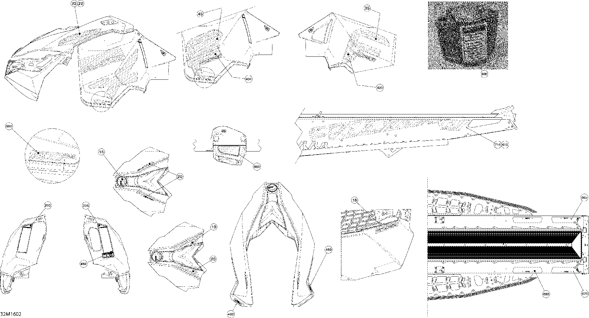 Fits 2016 Ski-Doo FREERIDE Decal LH, OEM Part # 516007334 - schematic diagram