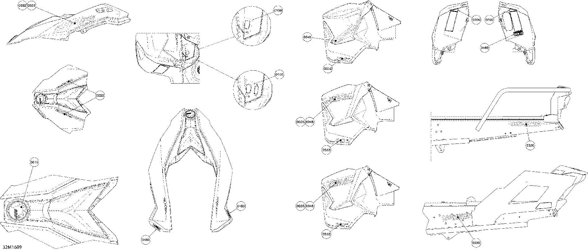 Fits 2016 Ski-Doo GRAND TOURING - 4-STROKE / MXZ - 4-STROKE Decal. HOOD, OEM Part # 516007398 - schematic diagram