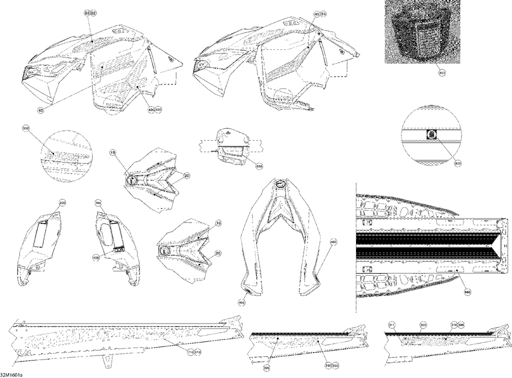 Schematic diagram for Fits 2016 Ski-Doo SUMMIT 800R E-TEC Decal Track, OEM Part # 516007459