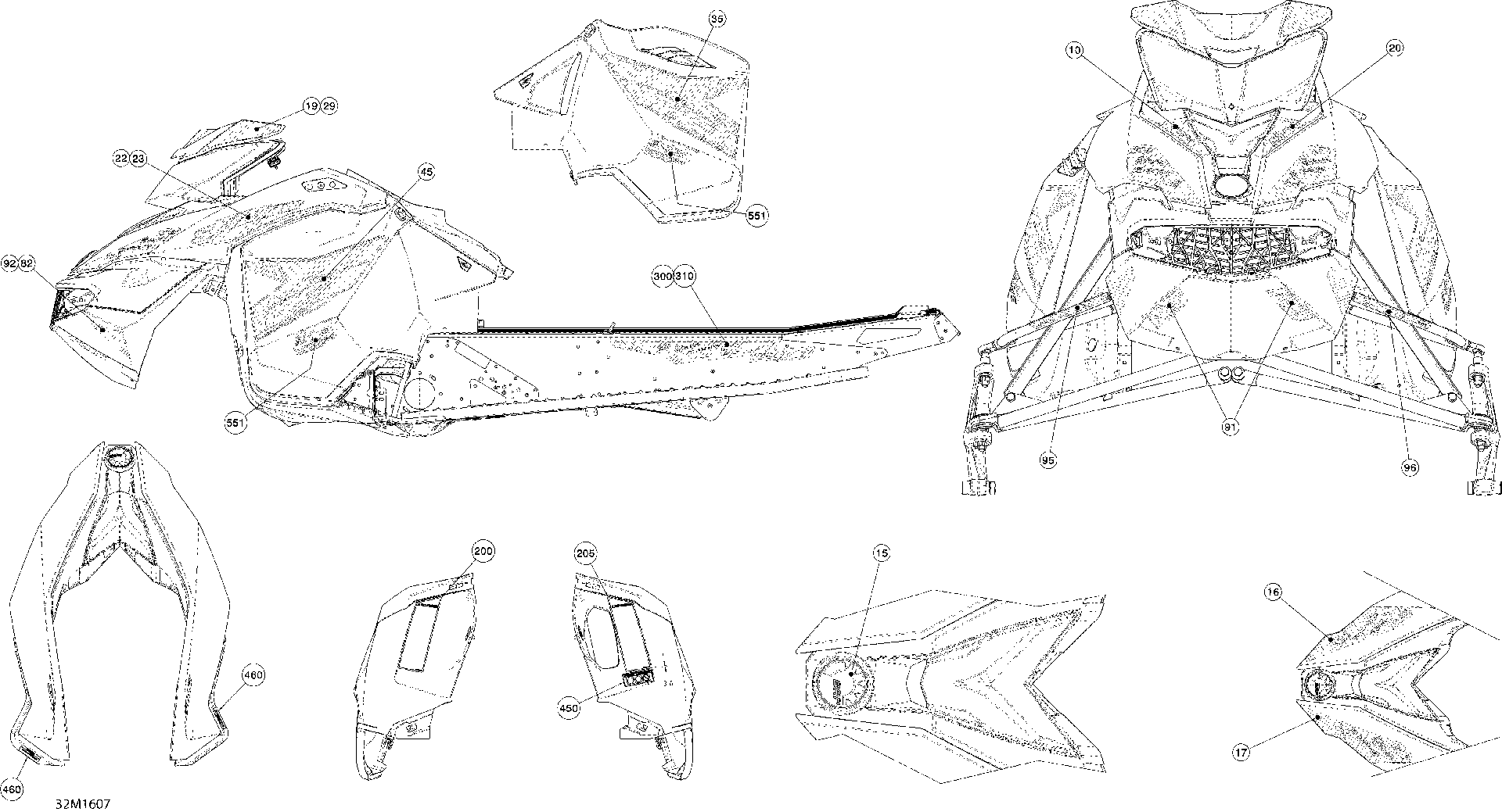 Fits 2016 Ski-Doo MXZ 600 RS Decal, OEM Part # 516007510 - schematic diagram
