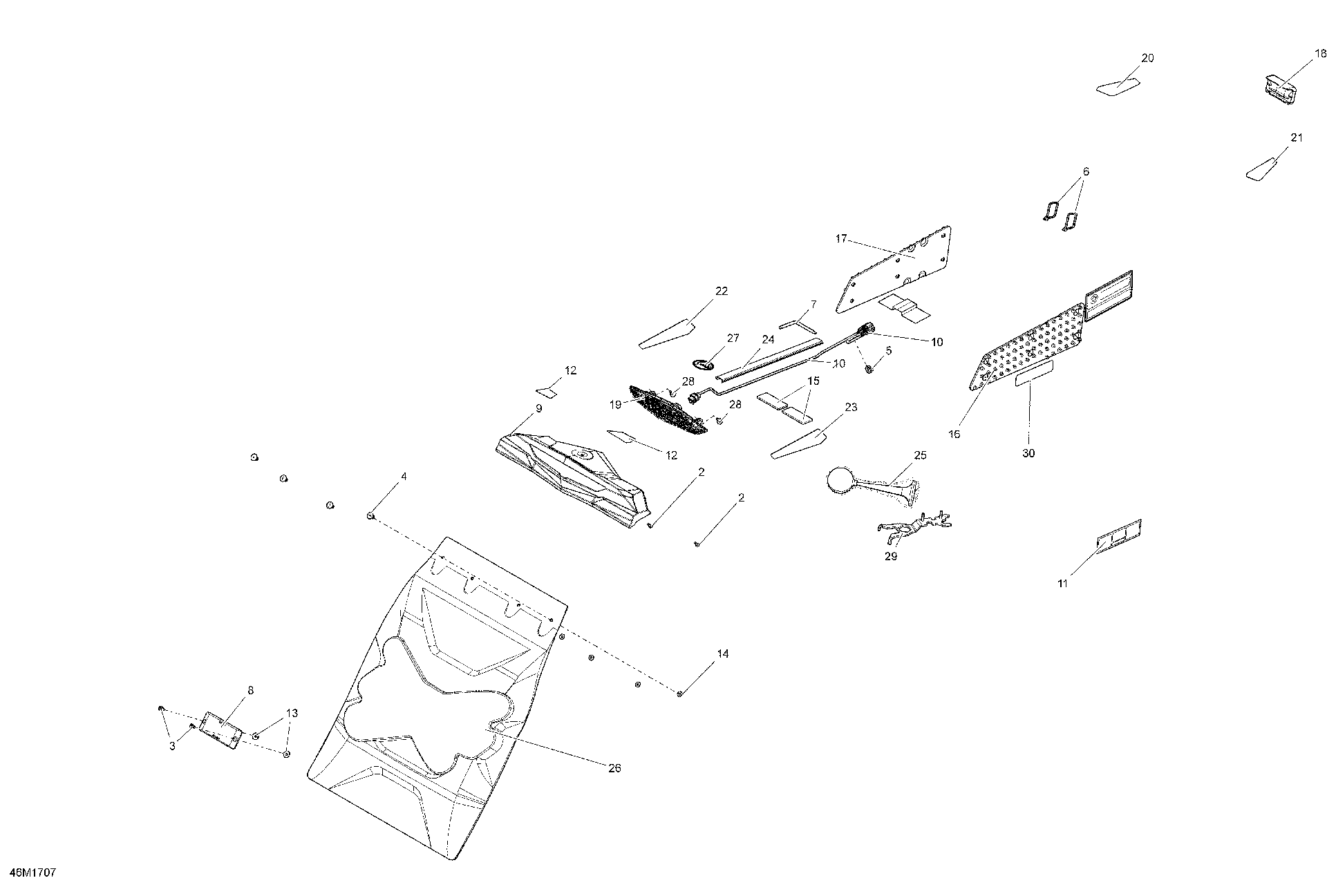 Fits 2017 Ski-Doo MXZ 600 RS Decal X, OEM Part # 516008203 - schematic diagram
