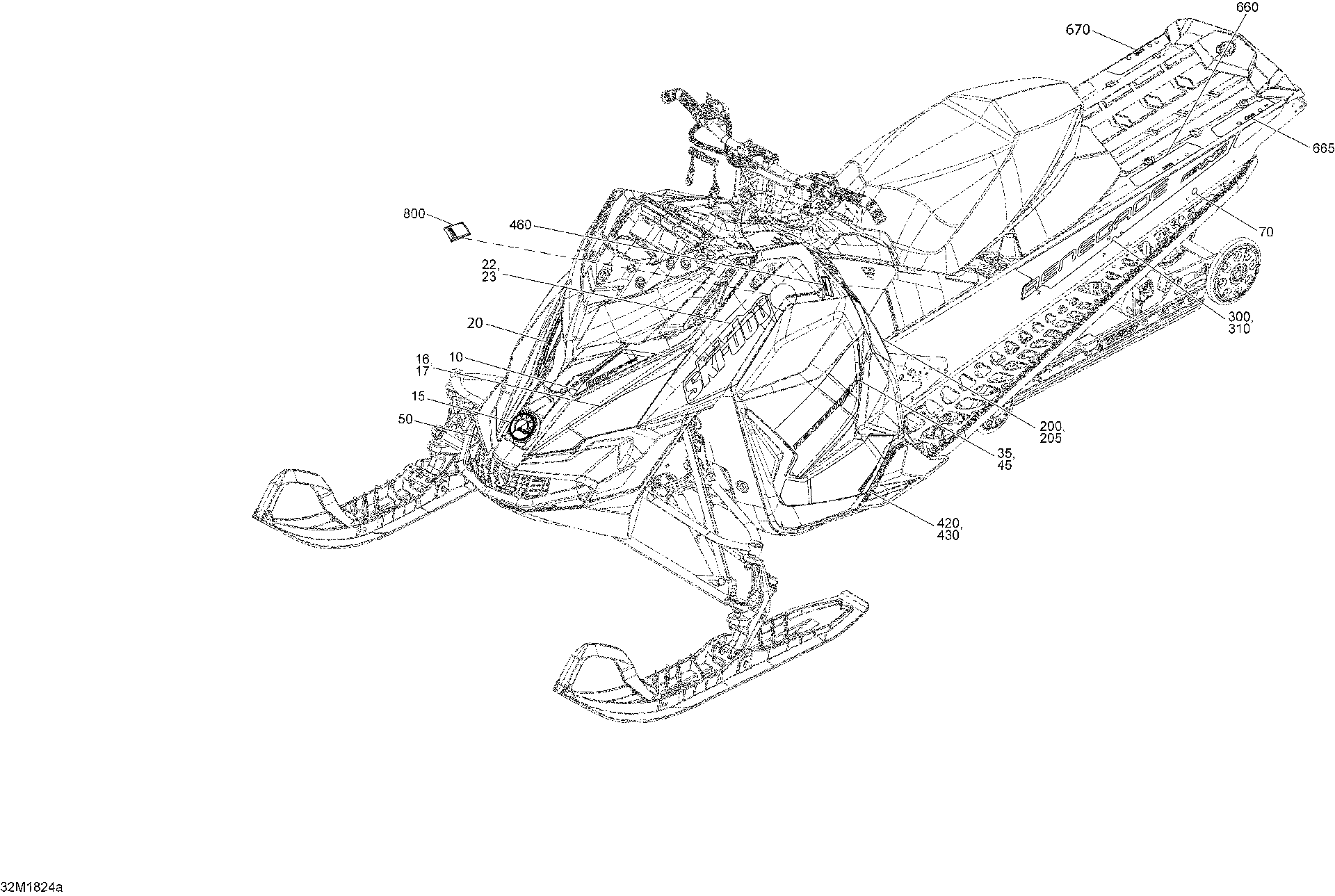 Fits 2018 Ski-Doo 2- RENEGADE 600HO E-TEC Decal, LH, OEM Part # 516008553 - schematic diagram