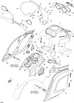 Fits 2008-2009 Ski-Doo Legend Touring / Legend Touring V800 HOOD, OEM Part # 517303844 - schematic diagram
