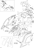 Fits 2008 Ski-Doo Freestyle PARK 550F Windshield Ultra LOW, OEM Part # 517303857 - schematic diagram