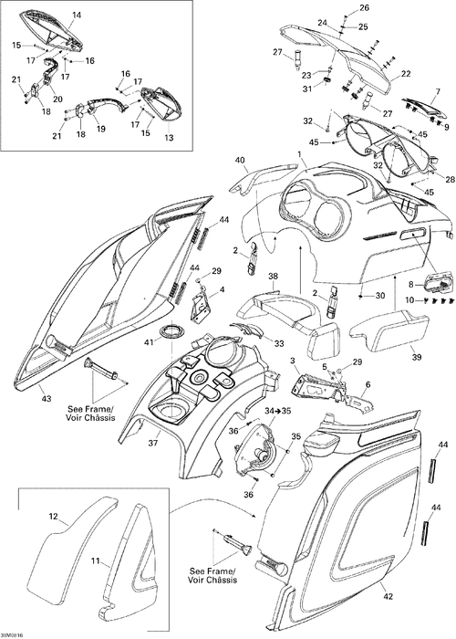 Fits 2008 Ski-Doo Freestyle PARK 550F Windshield Ultra LOW, OEM Part # 517303857 - schematic diagram