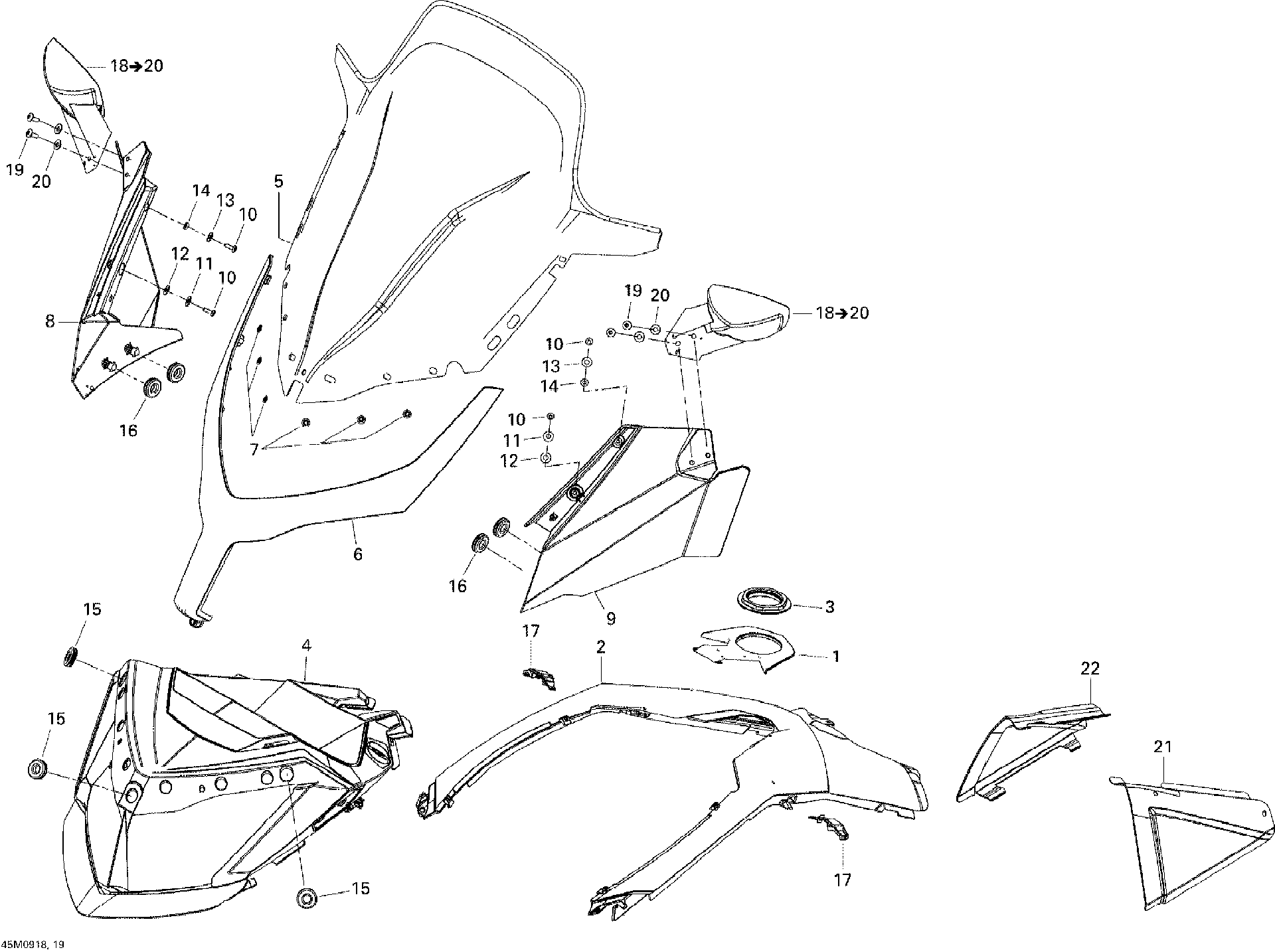 Fits 2009 Ski-Doo GTX SE 4-TEC Silver RH FUEL TANK Mouldi, OEM Part # 517304126 - schematic diagram