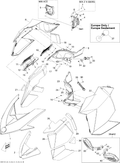 Fits 2010-2012 Ski-Doo MXZ Sport 550F XP-FAN / MXZ Sport 600ACE LFF LH Moulding Panel, OEM Part # 517304431 - schematic diagram