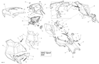 Schematic diagram for Fits 2012-2014 Ski-Doo MXZ SPORT 600 REV-XP / MXZ SPORT 600ACE XP Gauge Support, OEM Part # 517305030