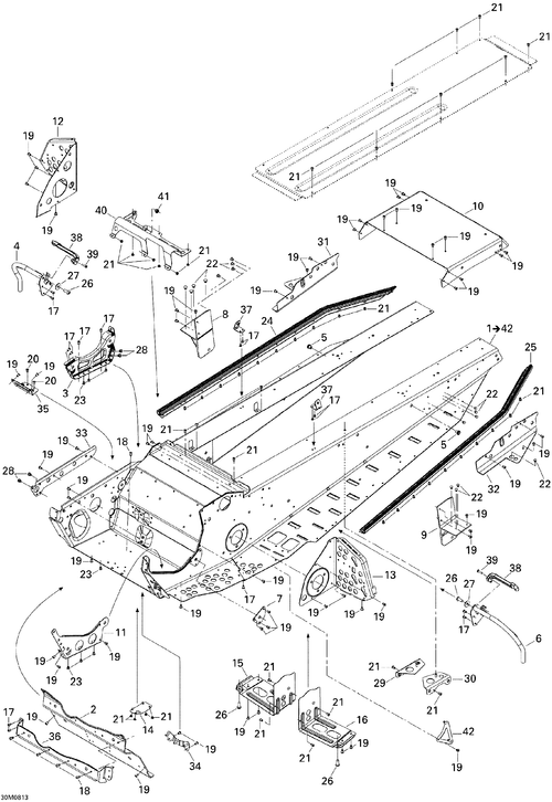 Fits 2008 Ski-Doo Expedition Sport 550F / Skandic Tundra 300F Frame Extention, OEM Part # 518324199 - schematic diagram