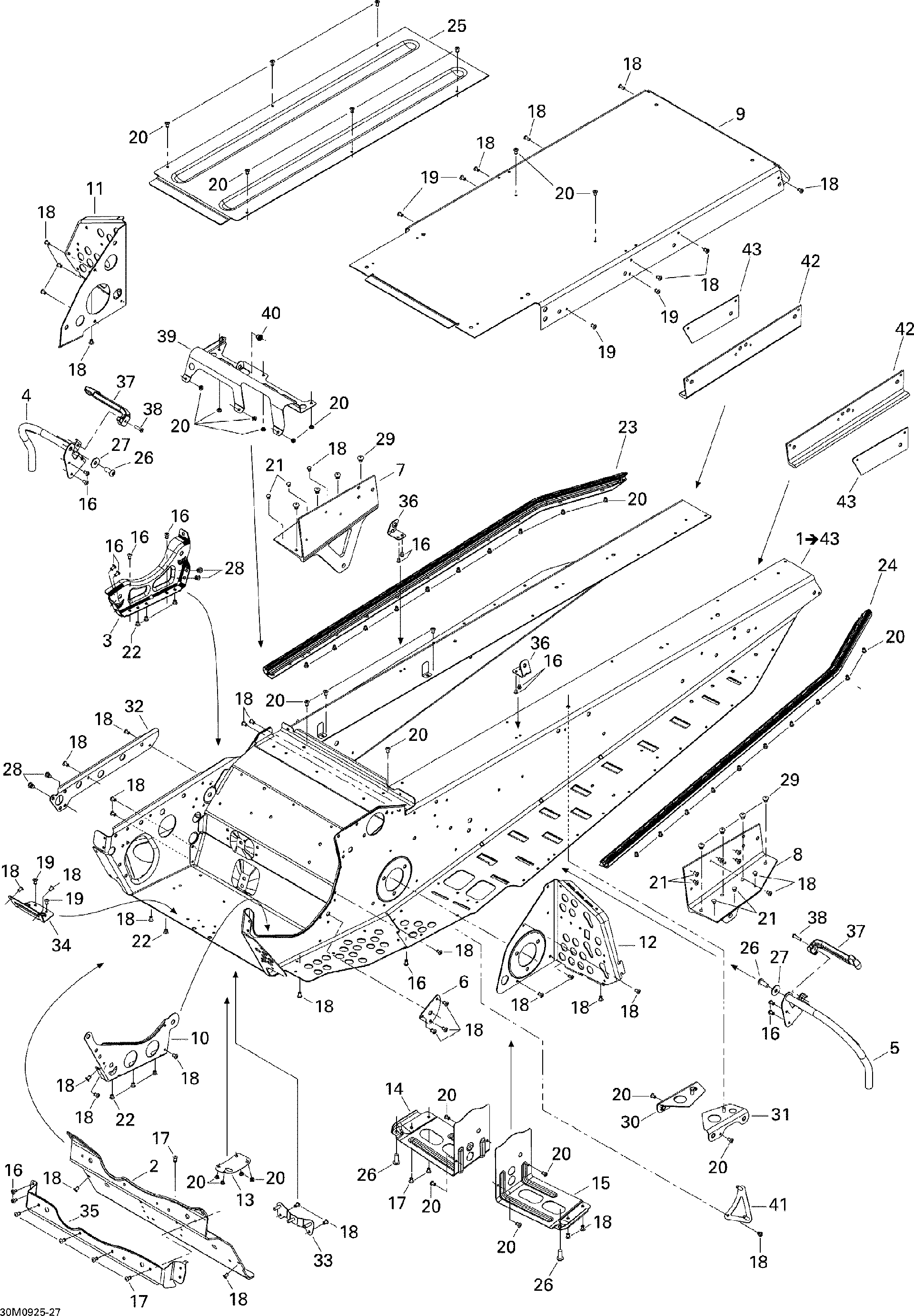 Fits 2008-2009 Ski-Doo Skandic Tundra LT 550F / Skandic Tundra LT V800 4-TEC Corner, OEM Part # 518325498 - schematic diagram