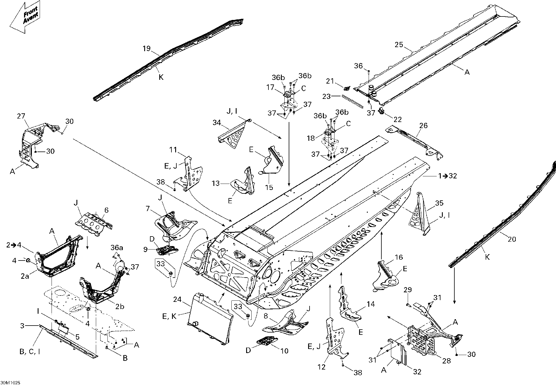 Fits 2010 Ski-Doo MX Z X 600RS LH Front Retainer, OEM Part # 518326461 - schematic diagram