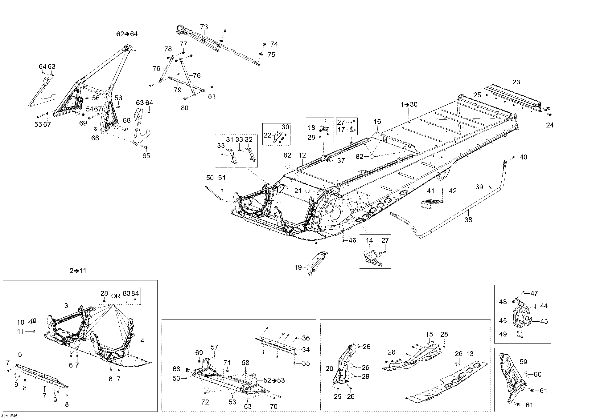 Fits 2012-2015 Ski-Doo Skandic WT 550 / Skandic WT 600 ACE TOE HOOK LH, OEM Part # 518326671 - schematic diagram