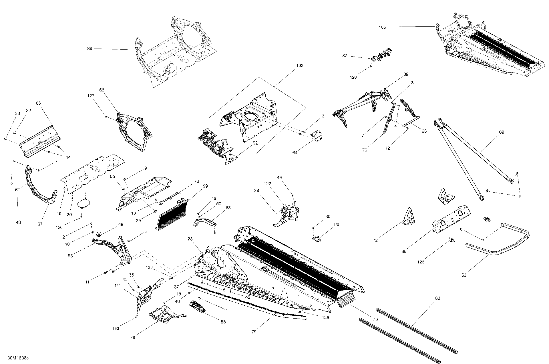 Fits 2013-2016 Ski-Doo MXZ - 4-STROKE / MXZ 600HO E-TEC RH Roller, OEM Part # 518326942 - schematic diagram