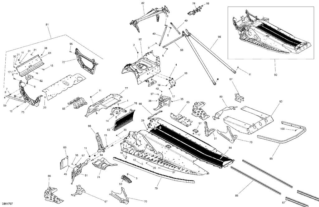 Fits 2014-2017 Ski-Doo MXZ 600 RS / MXZ X-RS 600HOE XS RS LH Roller, OEM Part # 518327188 - schematic diagram