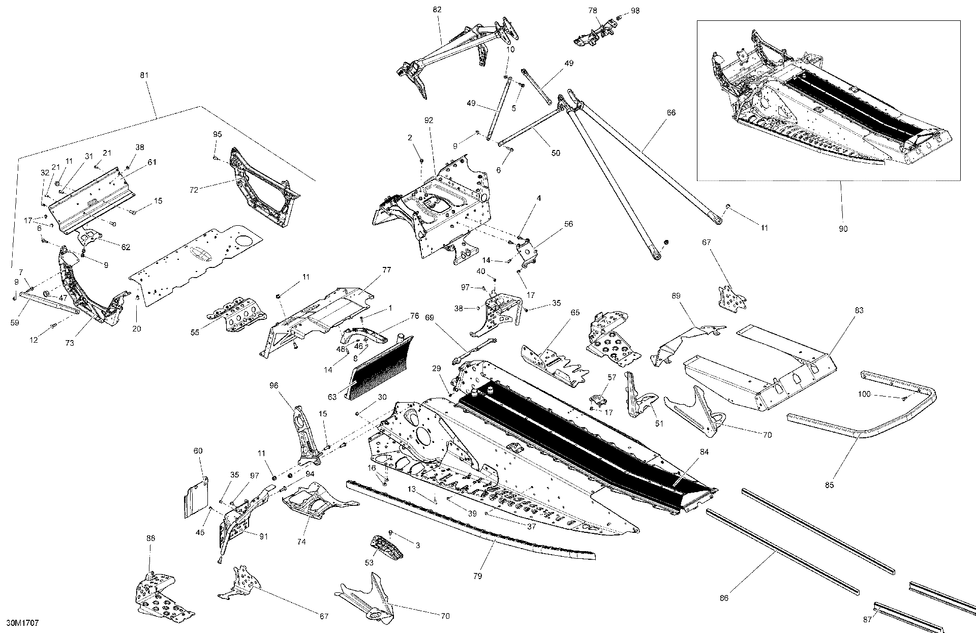 Fits 2014-2017 Ski-Doo MXZ 600 RS / MXZ X-RS 600HOE XS RS LH Roller, OEM Part # 518327188 - schematic diagram