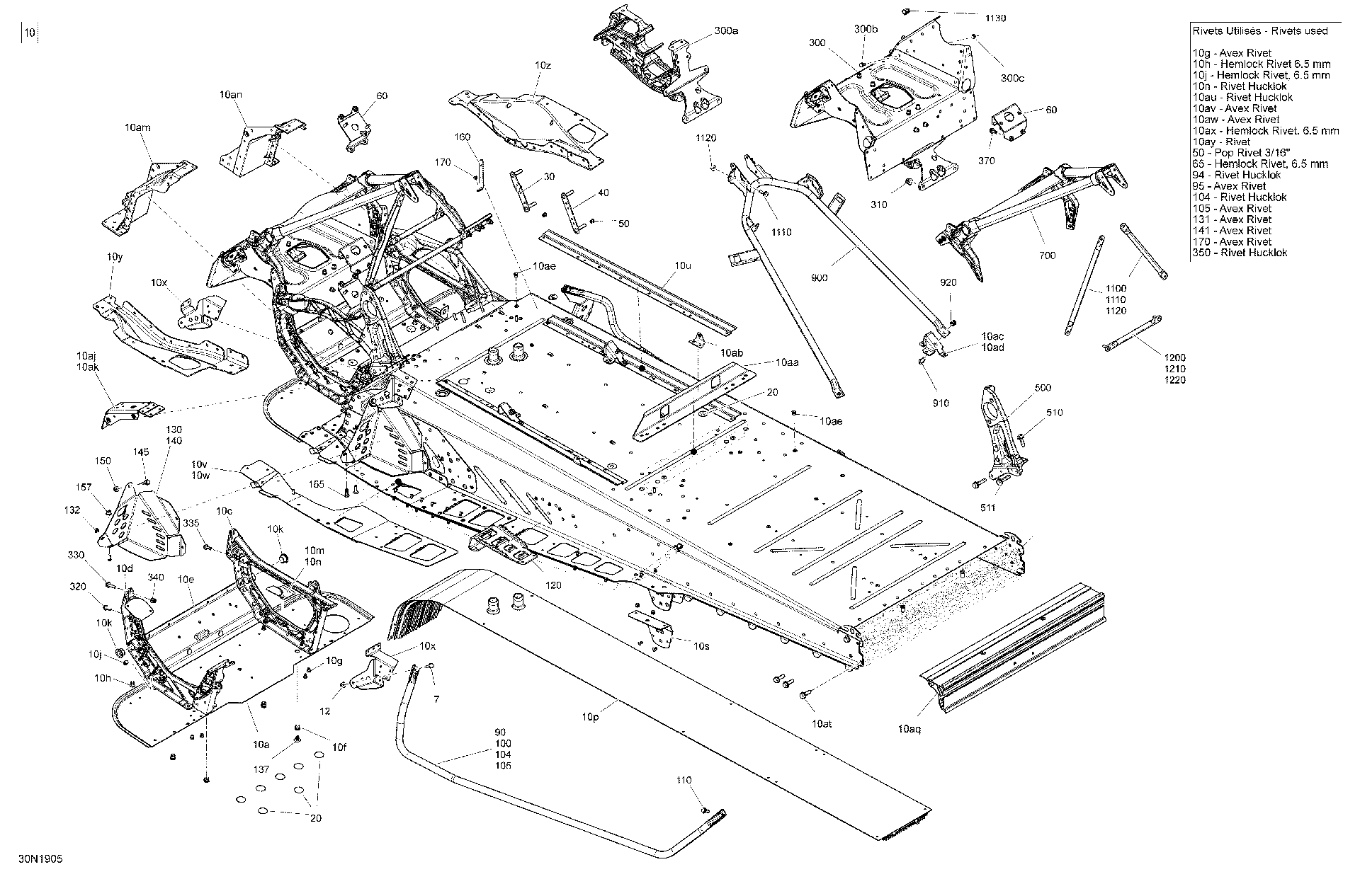 Fits 2013-2019 Ski-Doo 004 - EXPEDITION LE-SE 600HO E-TEC TOE Hold, LH, OEM Part # 518327375 - schematic diagram