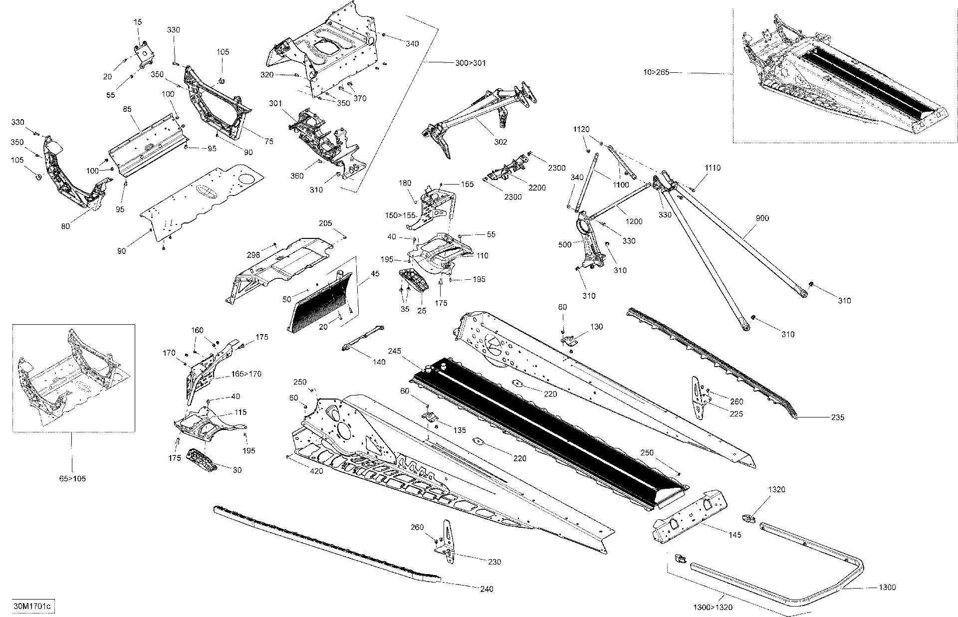 Fits 2015-2017 Ski-Doo SUMMIT - 2-STROKE - 800R E-TEC / SUMMIT 800R E-TEC RH Suspension Bracket, OEM Part # 518327804 - schematic diagram