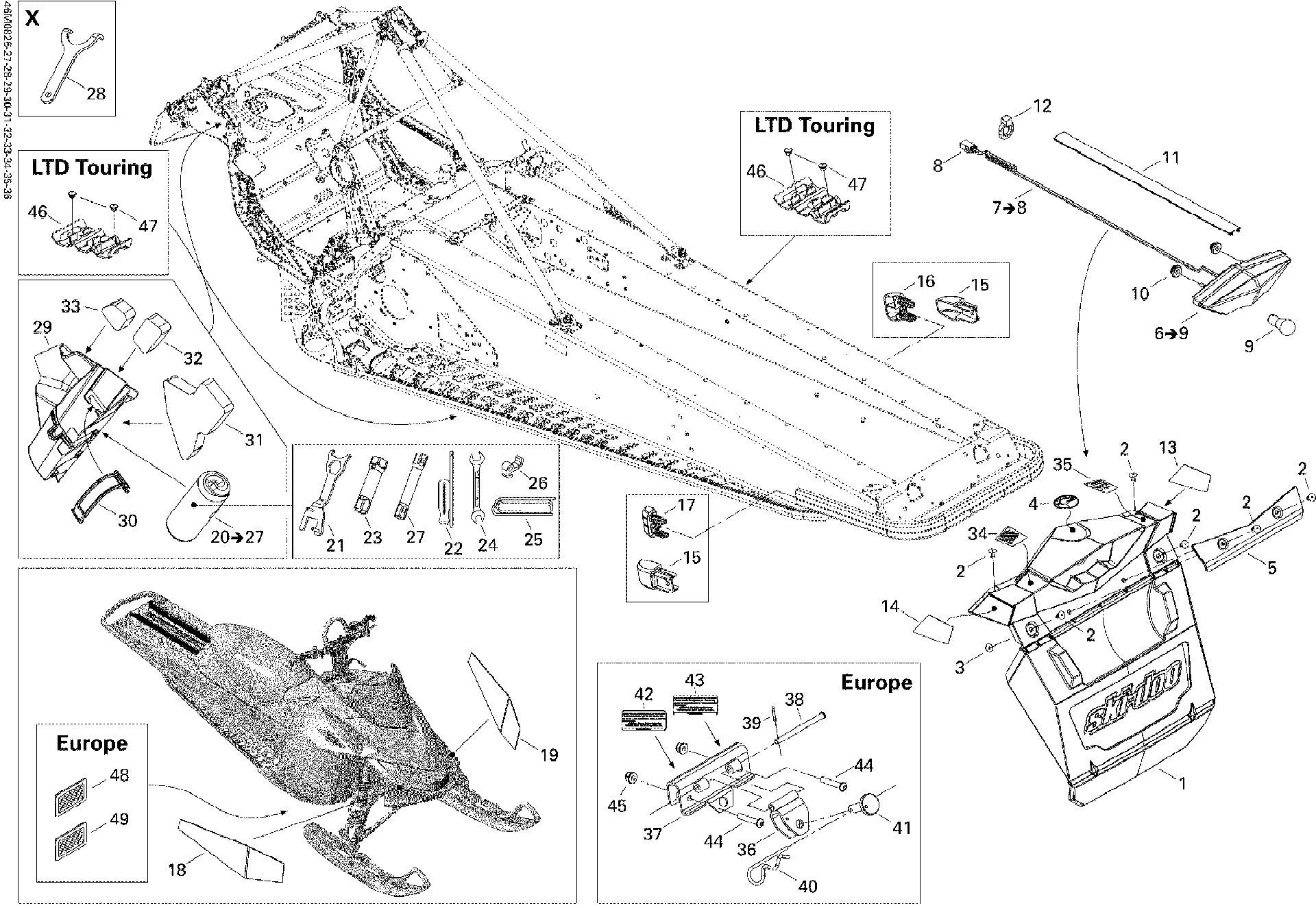 Fits 2008-2009 Ski-Doo MX Z TNT 600 H.O. E-TEC (MJ9A / MX Z X 600RS Warning Decal LOAD French, OEM Part # 520000698 - schematic diagram
