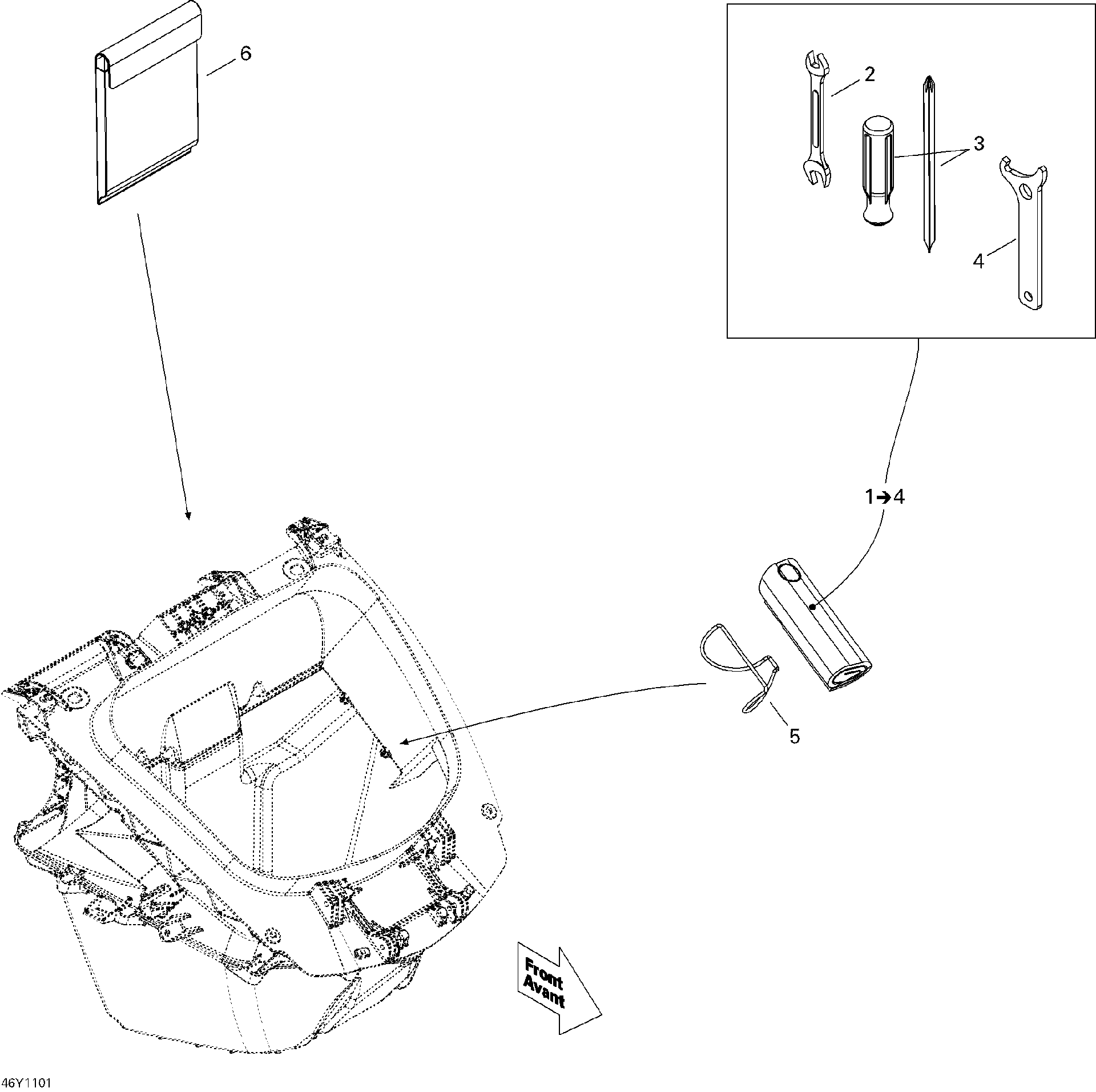 Fits 2008, 2010, 2011 Can-Am Spyder RS Roadster SE5 / Spyder RS Roadster SM5 ASM BAG, OEM Part # 520000822 - schematic diagram