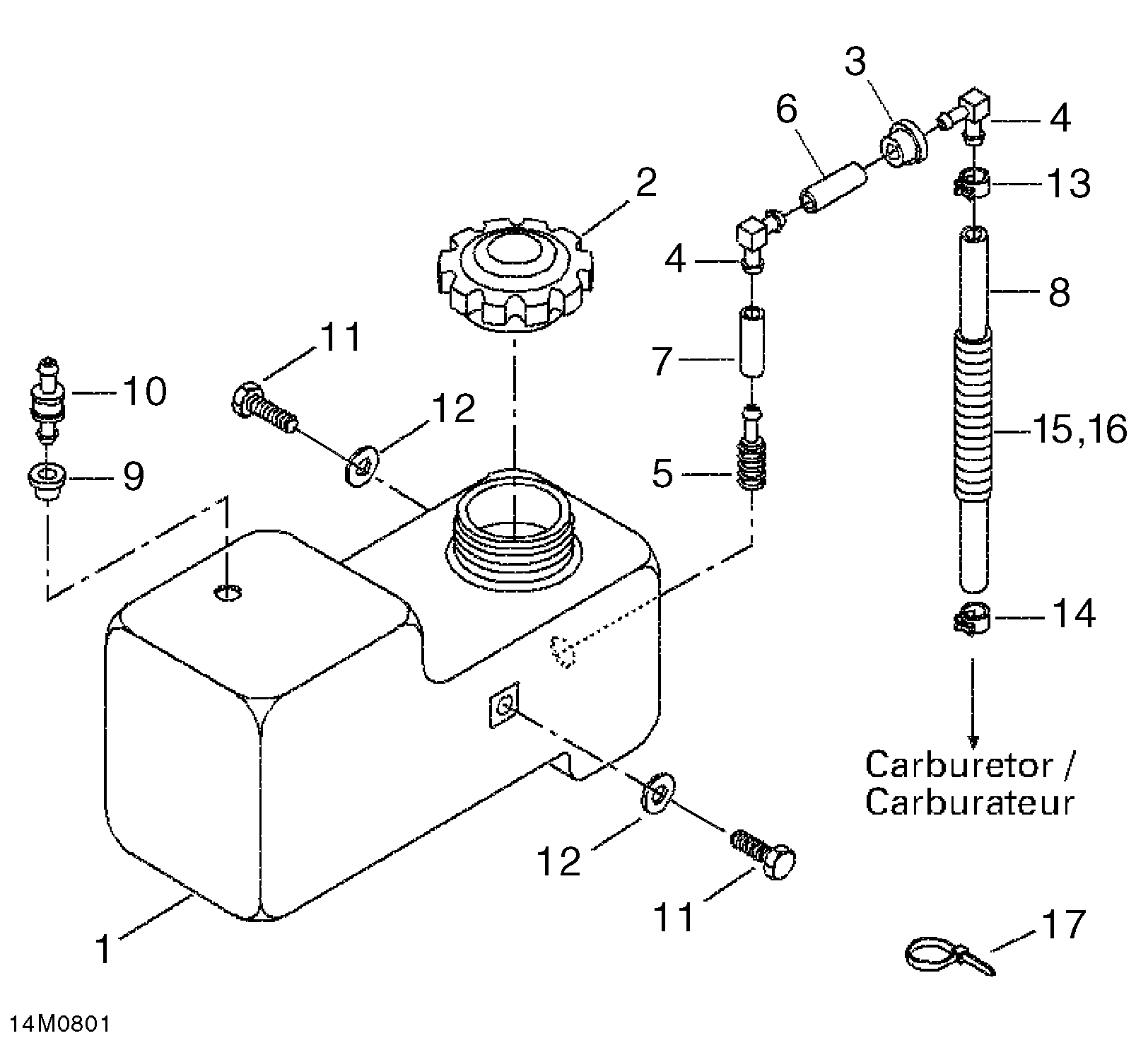 Fits 2008 Ski-Doo Mini Z Grommet 5/PK, OEM Part # 570027700 - schematic diagram