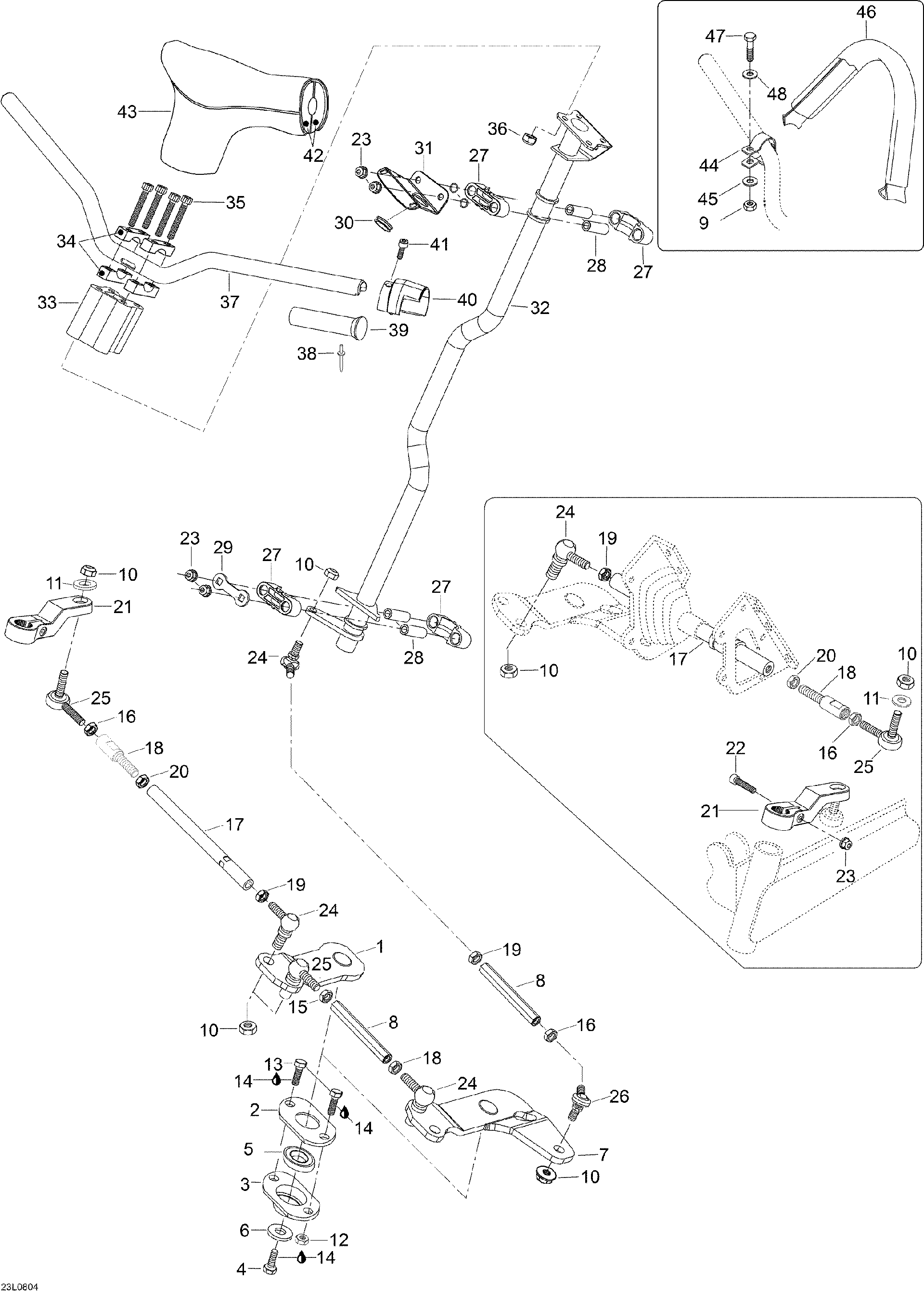Fits 2008 Ski-Doo Expedition V-1300 MAIN TUBE, OEM Part # 605150632 - schematic diagram